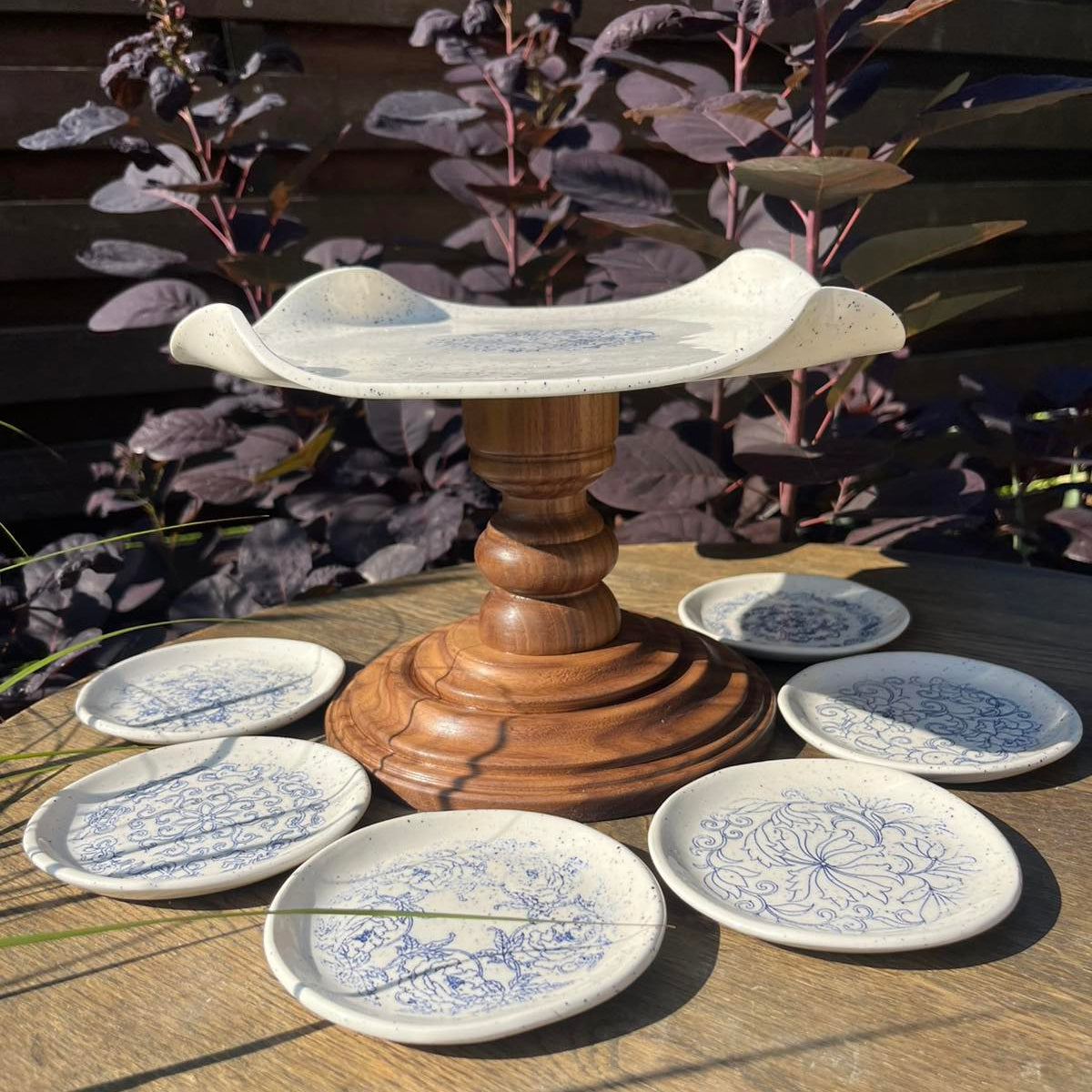 Servizas su tortine "Mėlyni ornamentai"