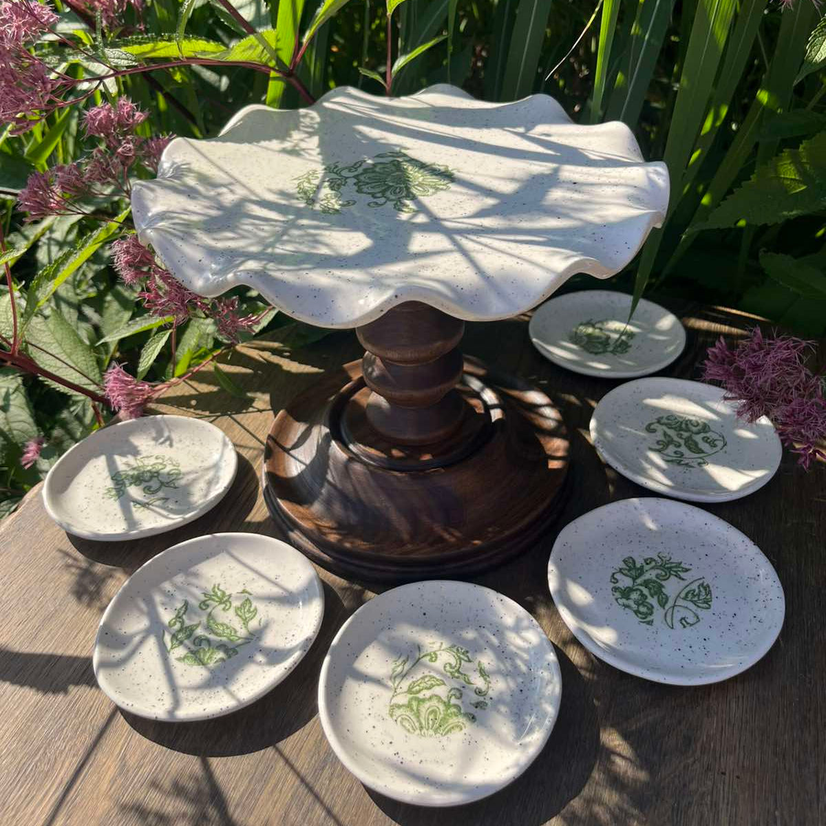 Servizas su tortine "Žali ornamentai"