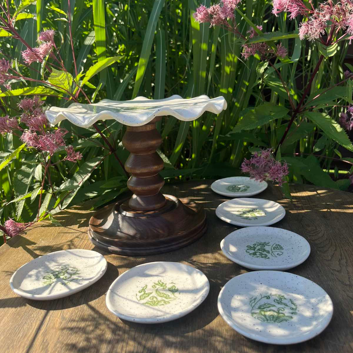 Servizas su tortine "Žali ornamentai"