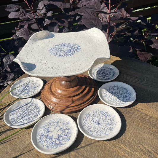 Servizas su tortine "Mėlyni ornamentai"